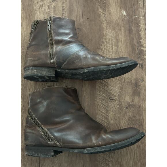 Bed Stu Harrison Boots Men\'s 11.5 Leather Ankle Zip Brown Distressed Rustic Moto main image 9
